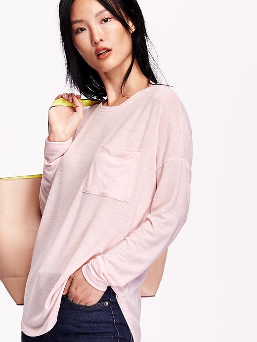 Image number 4 showing, Oversized Rounded-Hem Top for Women