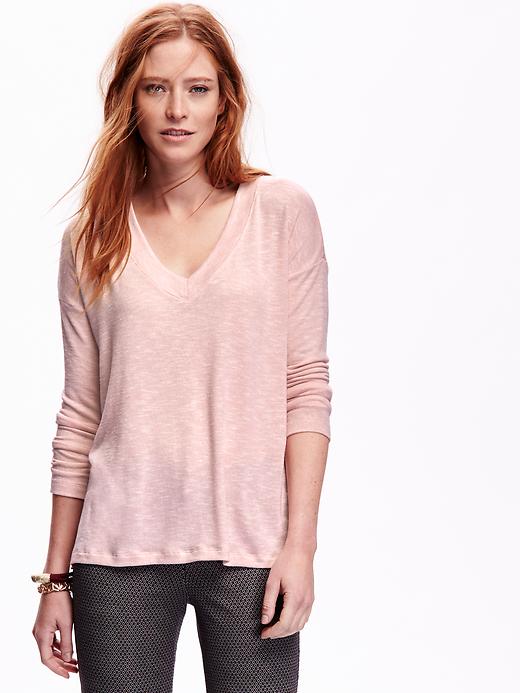View large product image 1 of 1. Swing V-Neck Sweater-Knit Top for Women
