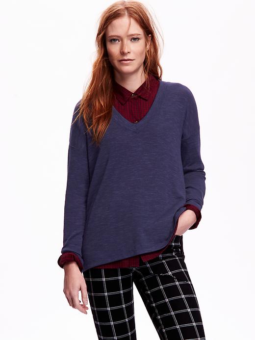 View large product image 1 of 1. Swing V-Neck Sweater-Knit Top for Women