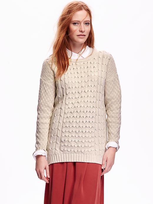 Image number 1 showing, Women's Cocoon Cable-Knit Sweater