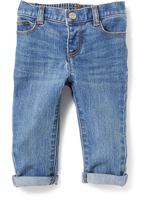 View large product image 1 of 2. Medium-Wash Skinny Jeans for Baby
