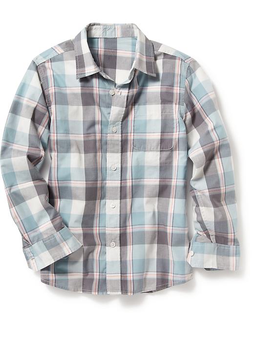 View large product image 1 of 1. Long-Sleeve Button-Front Shirt