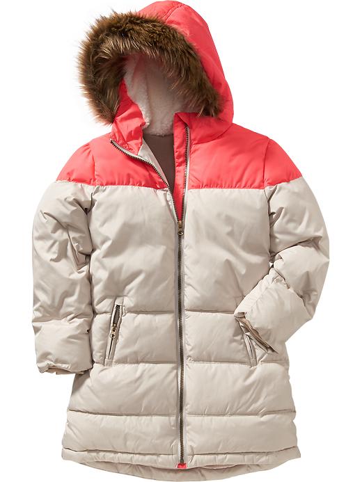 View large product image 2 of 2. Girls Frost Free Colorblock Long Jacket