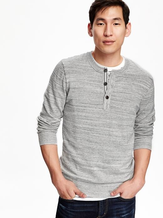 Image number 4 showing, Heathered Henley Sweater