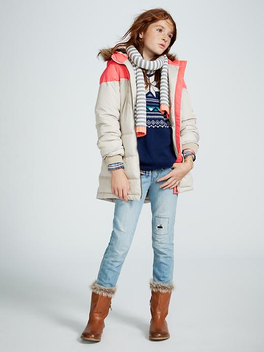 View large product image 1 of 2. Girls Frost Free Colorblock Long Jacket