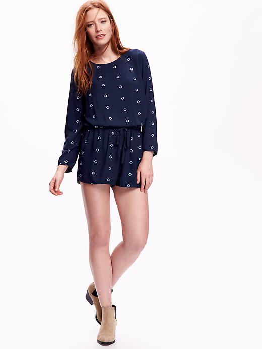 Image number 1 showing, Tie-Front Romper for Women