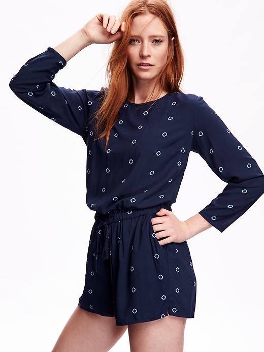 Image number 3 showing, Tie-Front Romper for Women