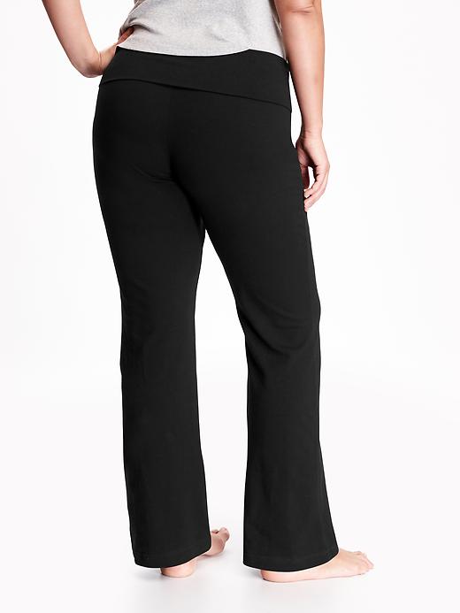 View large product image 2 of 2. Roll-Over Go-Dry Plus-Size Yoga Pants