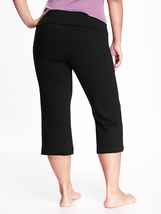 View large product image 2 of 2. Go-Dry Plus-Size Yoga Capris