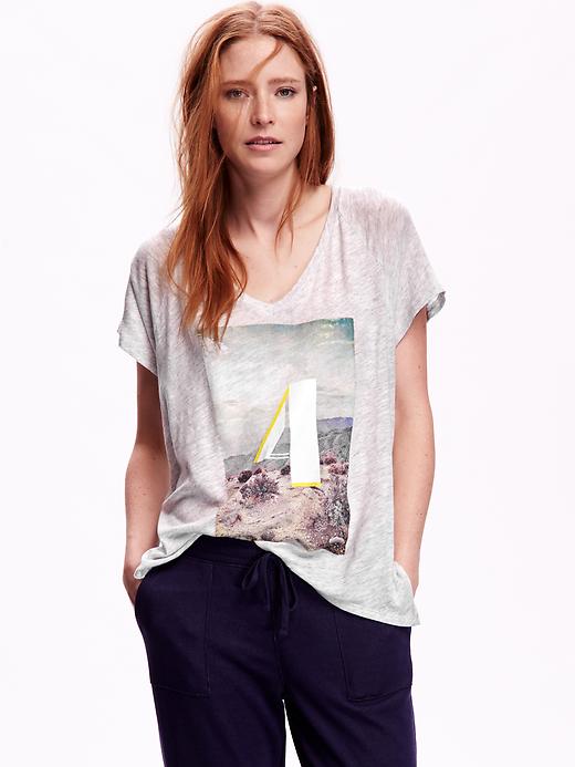 View large product image 1 of 1. Graphic Loose-Fit Cocoon Tee