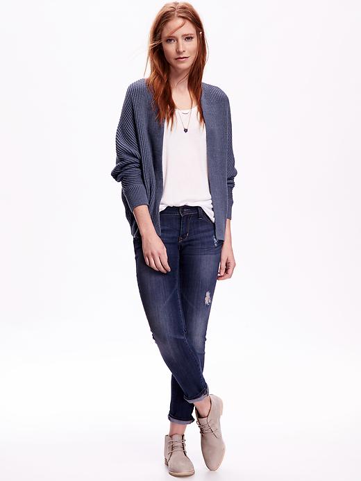 Image number 3 showing, Textured Open-Front Cocoon Cardigan for Women