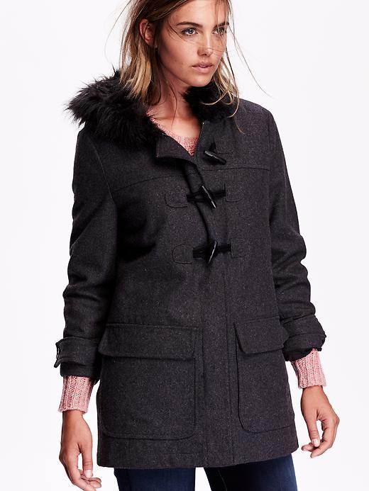 Image number 3 showing, Women's Wool-Blend Toggle Coat