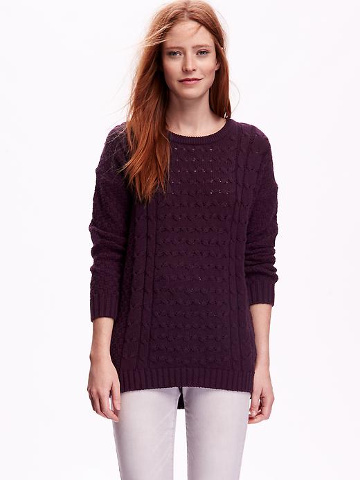 View large product image 1 of 1. Women's Cocoon Cable-Knit Sweater
