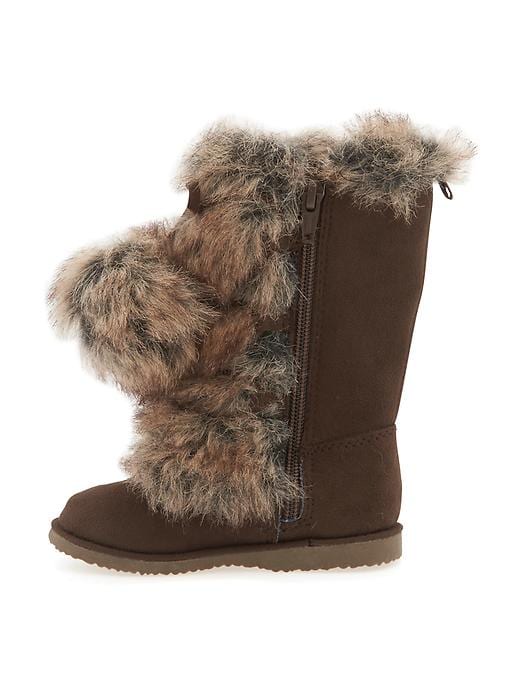 View large product image 2 of 5. Faux-Fur Pom-Pom Boots