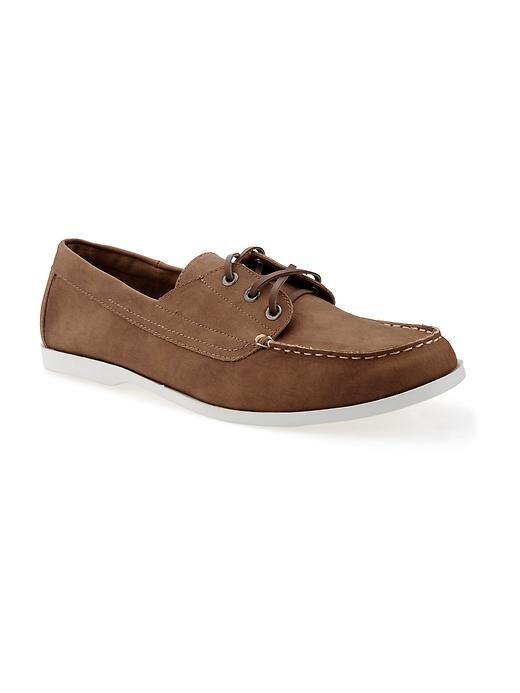View large product image 1 of 5. Faux-Leather Boat Shoes