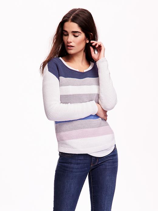 View large product image 1 of 1. Roll-Neck Textured-Knit Sweater for Women