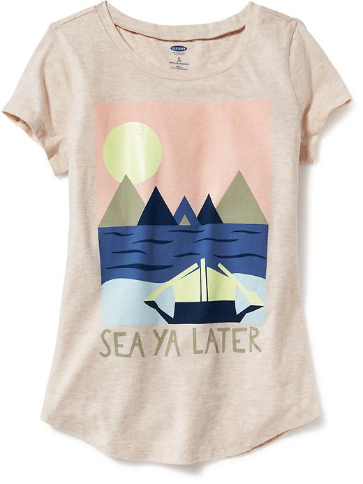 View large product image 1 of 1. Crew-Neck Graphic Tee for Girls
