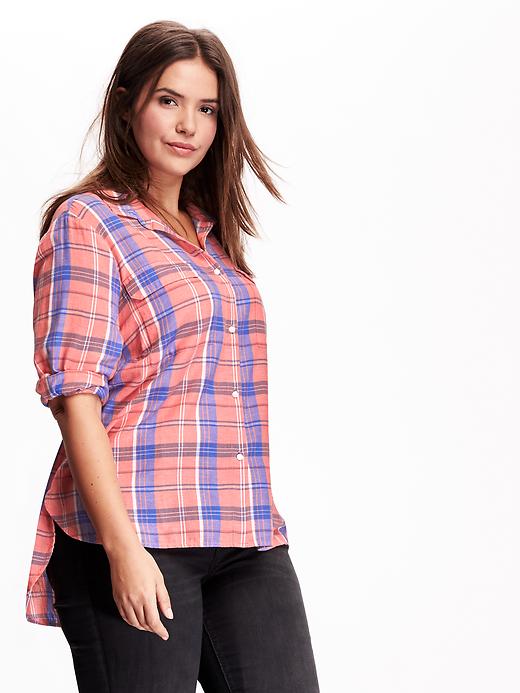 Image number 1 showing, Lightweight Plus-Size Dobby Shirt