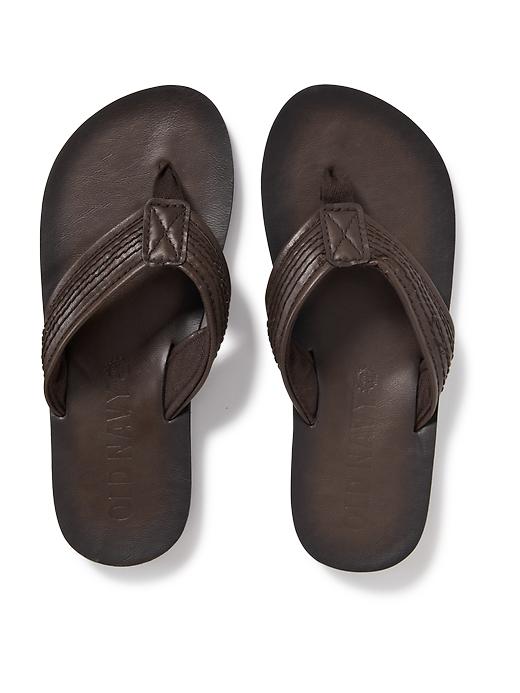 View large product image 1 of 1. Faux-Leather Sandals for Men