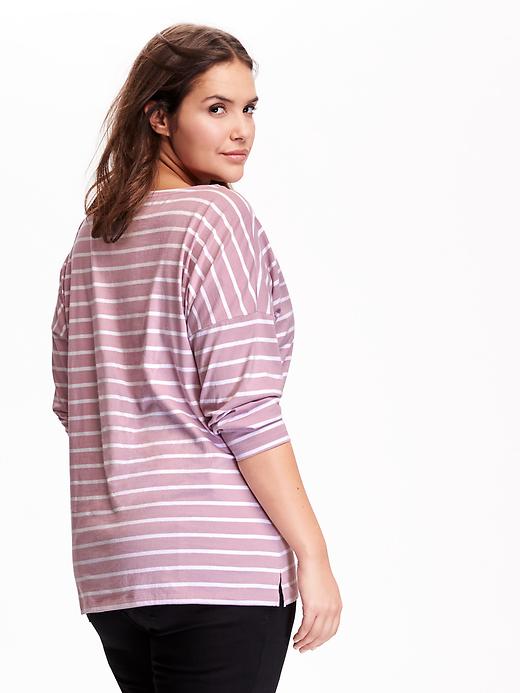 Image number 2 showing, Relaxed Striped Plus-Size Tee