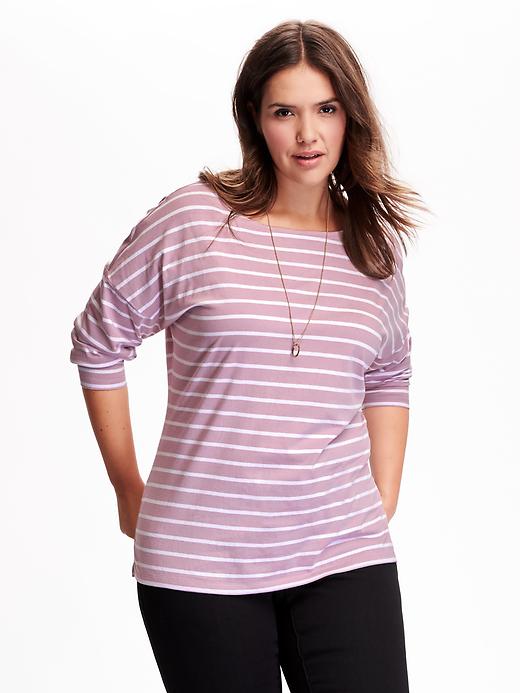 Image number 1 showing, Relaxed Striped Plus-Size Tee