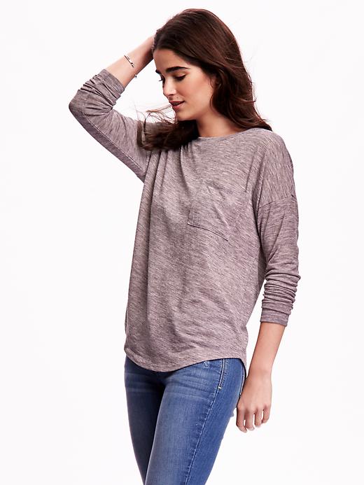 View large product image 1 of 1. Oversized Rounded-Hem Top for Women