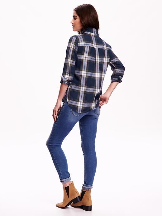 Image number 2 showing, Classic Two-Pocket Flannel Shirt for Women