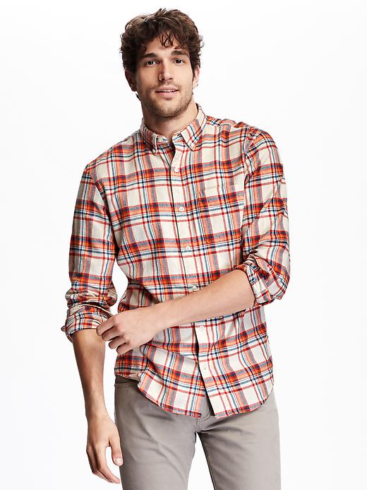 View large product image 1 of 1. Slim-Fit Plaid Flannel Shirt