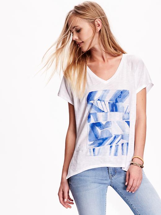 Image number 1 showing, Graphic Loose-Fit Cocoon Tee