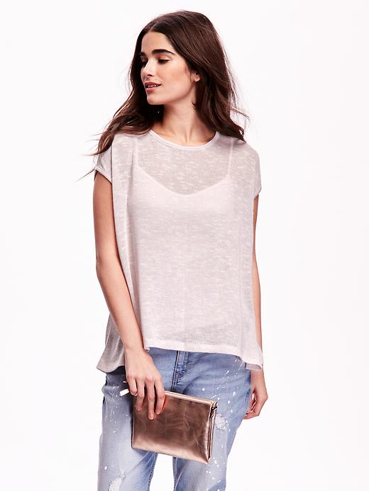 Image number 1 showing, Lightweight Sweater-Knit Swing Top for Women