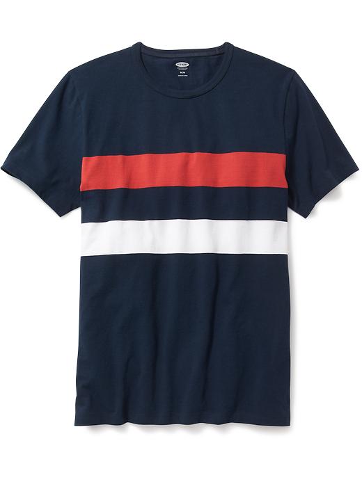 View large product image 1 of 1. Short-Sleeve Chest-Stripe Tee