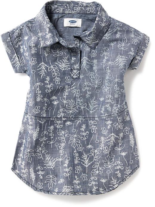 View large product image 1 of 1. Floral Chambray Pullover Dress for Toddler