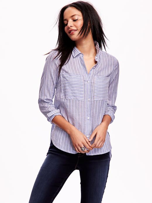 View large product image 1 of 1. Oversized Pocket Shirt for Women
