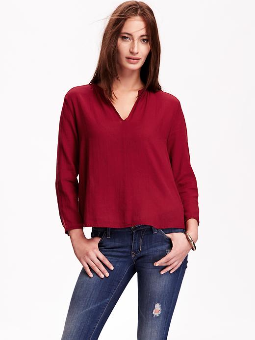 Image number 1 showing, Solid Trapeze Blouse