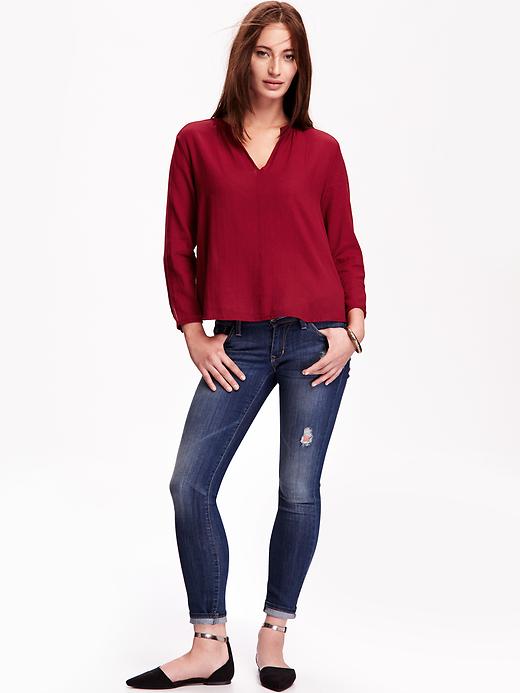 Image number 3 showing, Solid Trapeze Blouse
