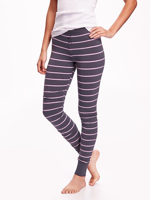 View large product image 1 of 1. Striped Knit Leggings