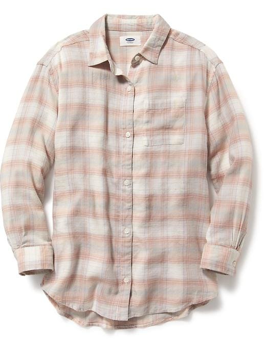 View large product image 1 of 1. Plaid Button-Front Tunic for Girls