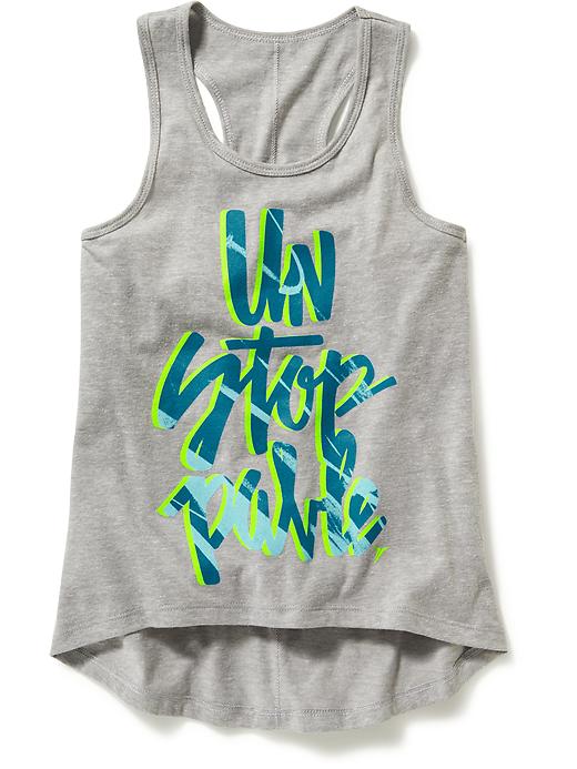 View large product image 1 of 1. Go-Dry Graphic Racerback Tank for Girls
