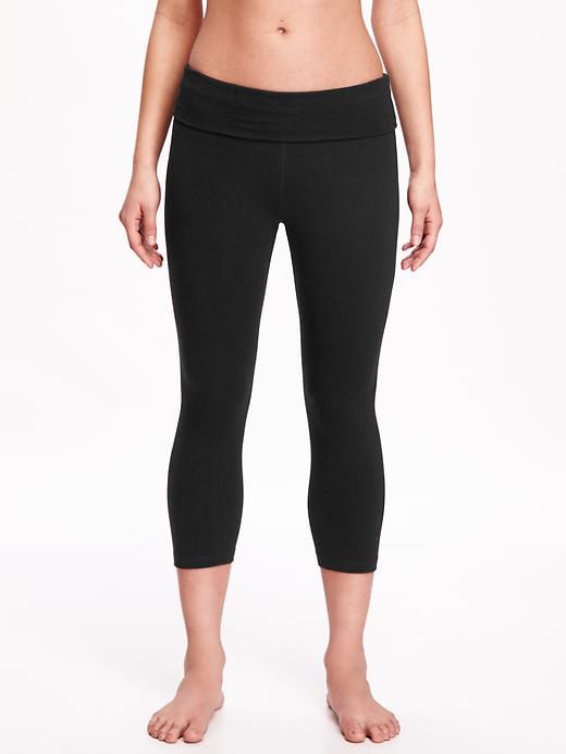 View large product image 2 of 2. Adjustable-Rise Yoga Crops for Women
