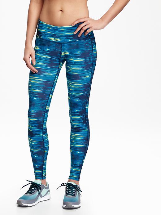 View large product image 1 of 1. Mid-Rise Printed Compression Leggings for Women