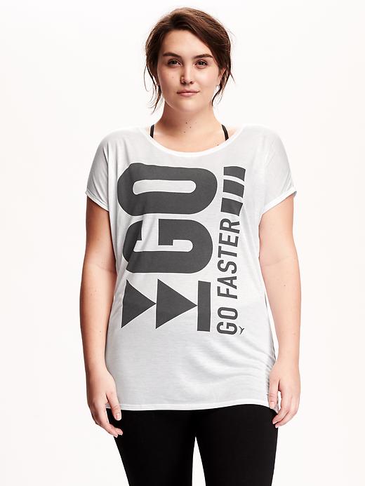 View large product image 1 of 1. Go-Dry Relaxed Fit Plus-Size Tee