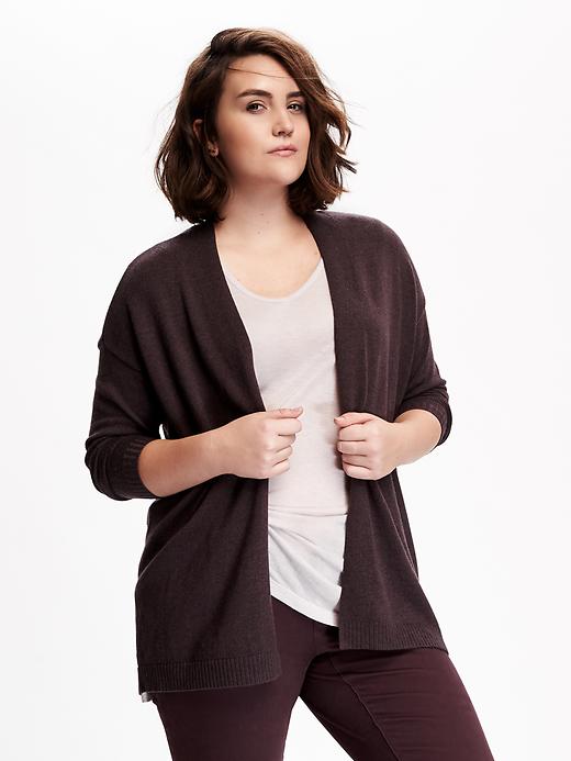 View large product image 1 of 1. Boxy Open-Front Plus-Size Cardigan