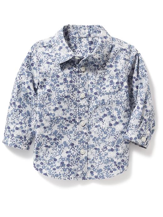 View large product image 1 of 1. Floral-Printed Poplin Oxford