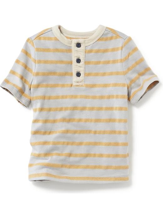 View large product image 1 of 1. Striped-Pique Henley for Toddler
