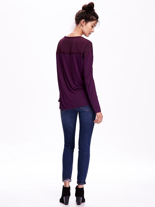 Image number 2 showing, Matte-Crepe and Jersey Top