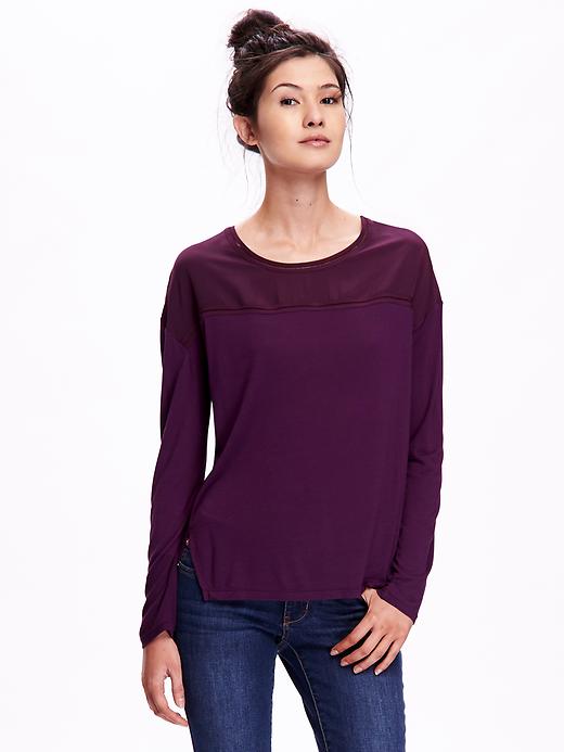 Image number 1 showing, Matte-Crepe and Jersey Top
