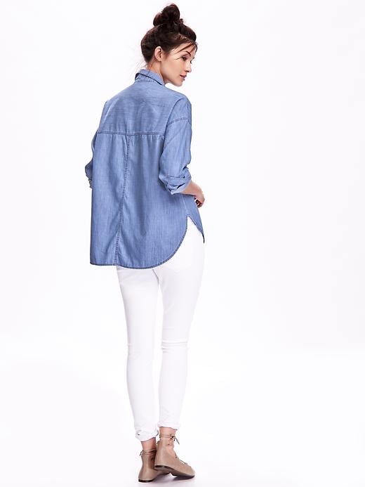 Image number 2 showing, Boyfriend Chambray Shirt for Women