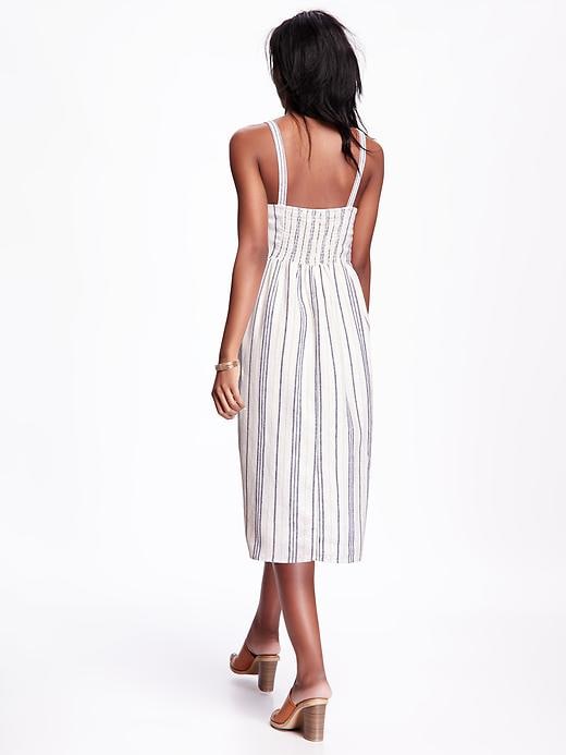 Image number 2 showing, Linen Blend Midi-Dress
