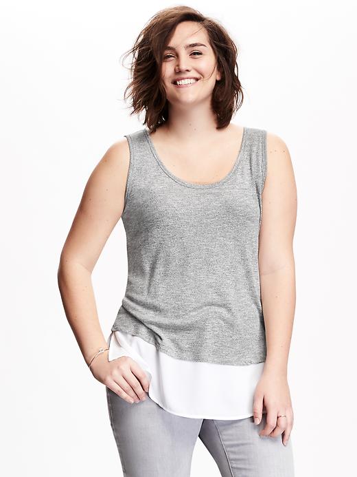 View large product image 1 of 1. Knit Plus-Size Tank