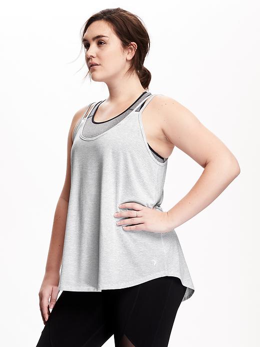 Image number 1 showing, Go-Dry Cross Back Plus-Size Tank